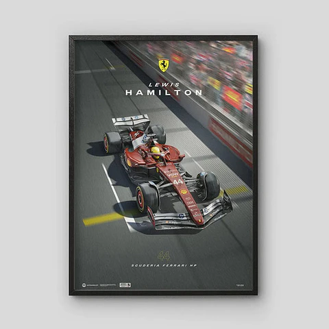 Cuadro Auto F1 Lewis Hamilton | Ferrari Sf-25 + Marco