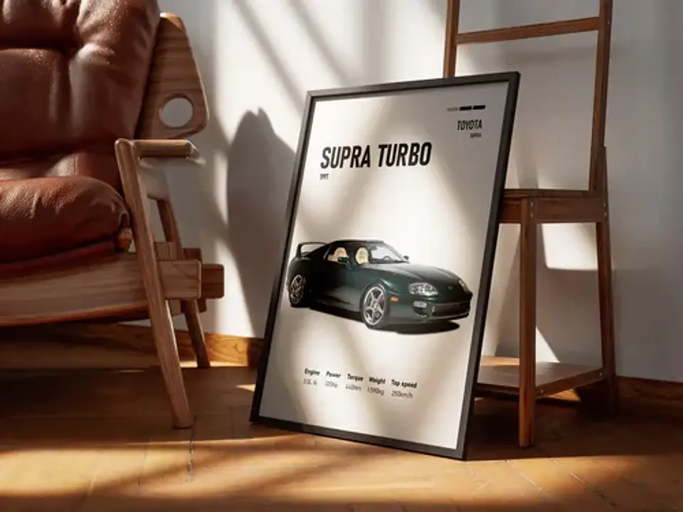 Cuadro Toyota Supra Turbo + Marco 3