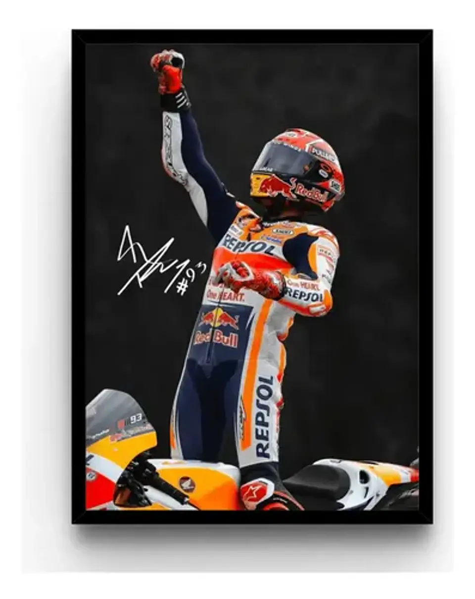 6 Cuadros Del Campeón Marc Márquez Moto Gp 93  + Marco 4