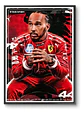 Cuadro Fórmula 1 Lewis Hamilton 44 Rosso Corsa F1 + Marco - Miniatura 1