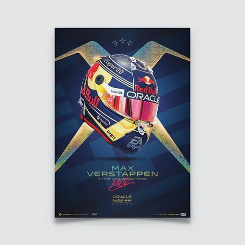 Cuadro Casco Max Verstappen Campeón F1 + Marco