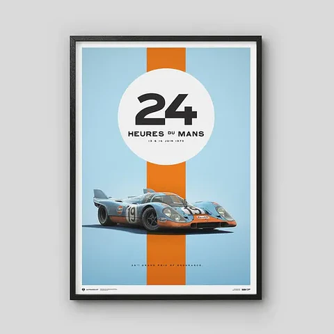 Cuadro Auto Porsche 917 | Gulf | 24h Horas Le Mans + Marco