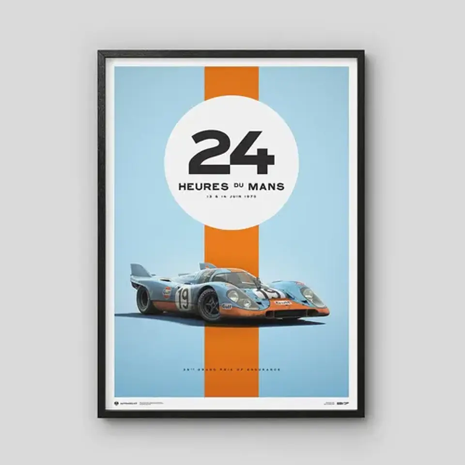 Cuadro Auto Porsche 917 | Gulf | 24h Horas Le Mans + Marco 1