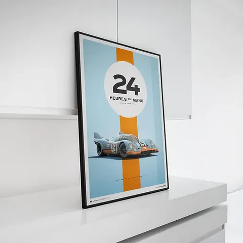 Cuadro Auto Porsche 917 | Gulf | 24h Horas Le Mans + Marco