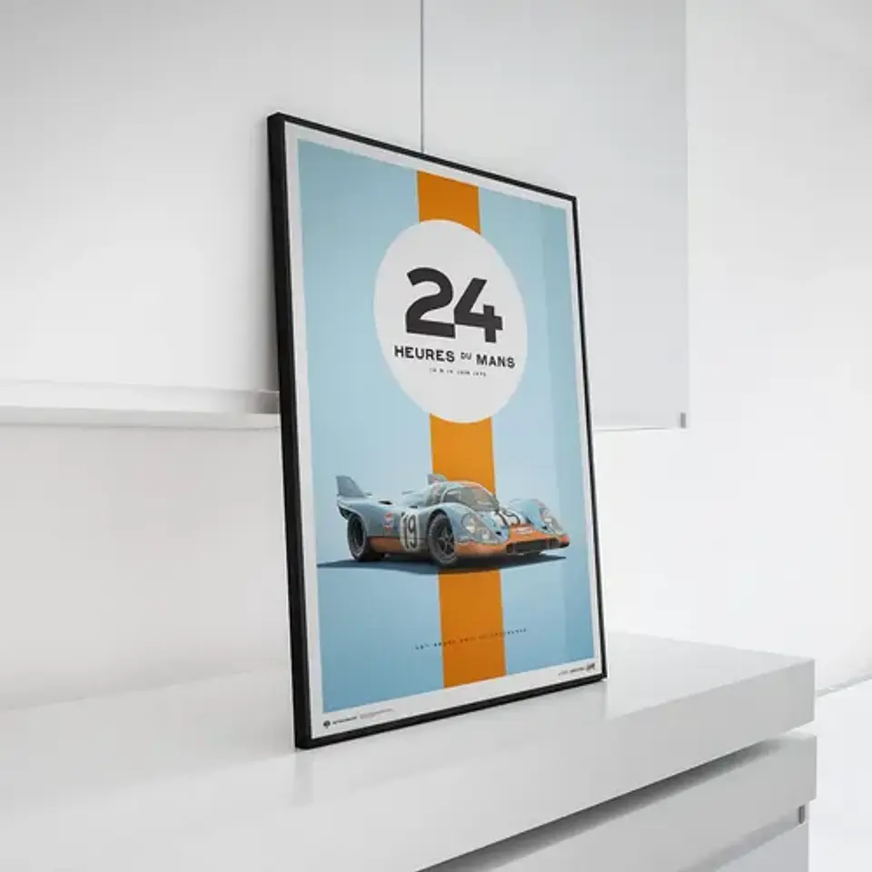 Cuadro Auto Porsche 917 | Gulf | 24h Horas Le Mans + Marco 2