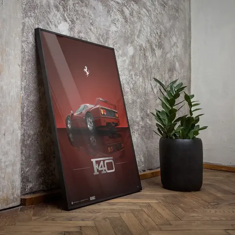 Cuadro Ferrari F40 Rosso Corsa + Marco 3