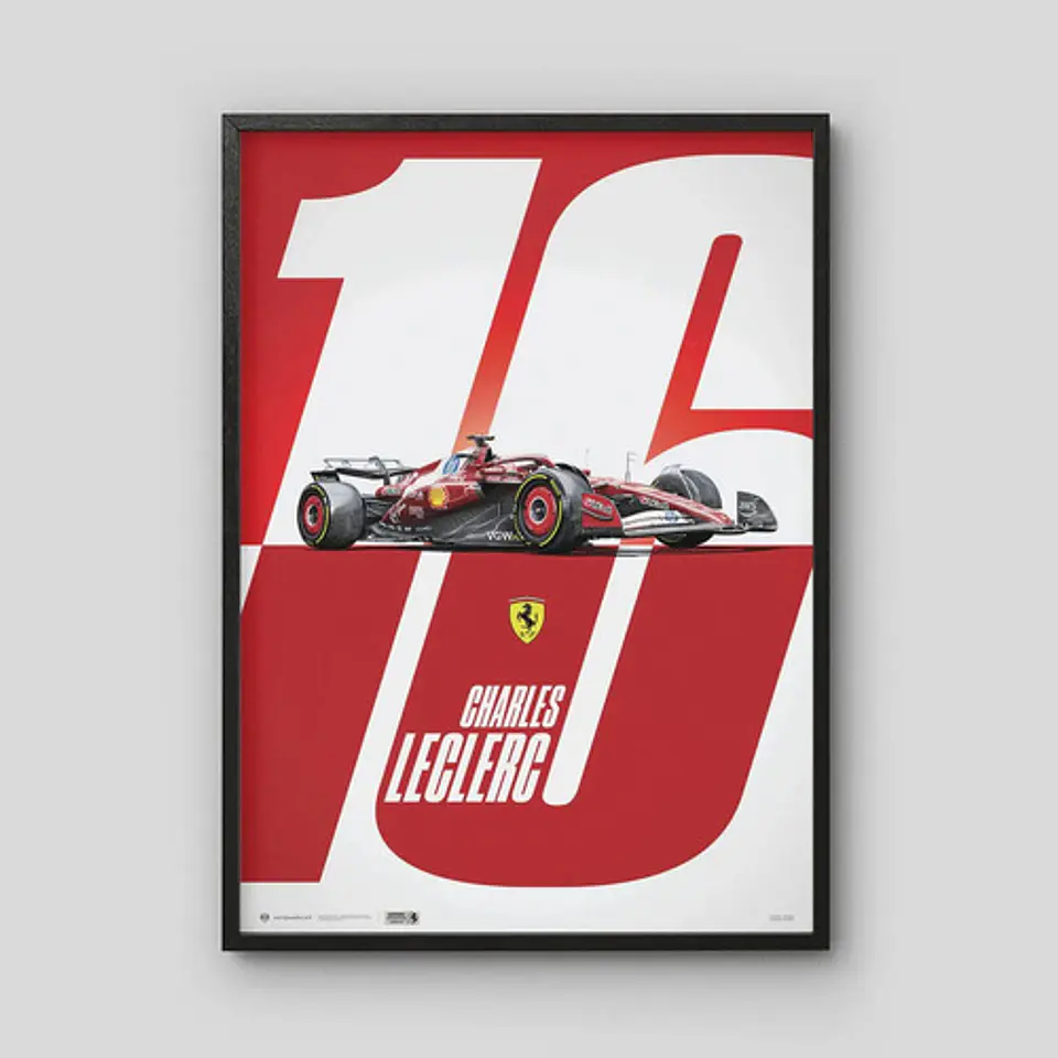 Cuadro Auto F1 Charles Leclerc Mónaco  Ferrari Sf-25 + Marco 1