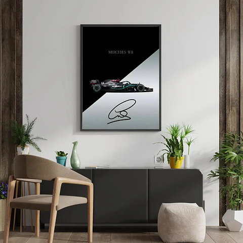 Cuadro Mercedes-benz Lewis Hamilton W11 F1 + Marco