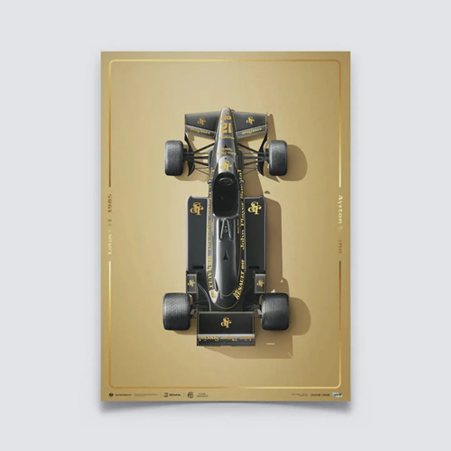 Cuadro Ayrton Senna | 1985 Negro Impactante Estoril Dorado 1