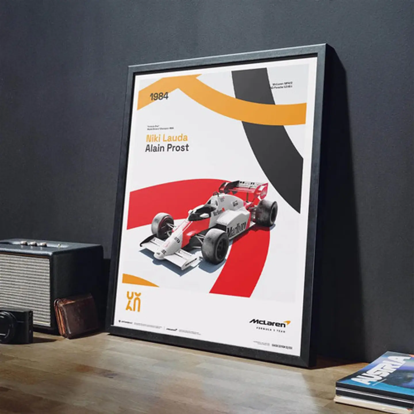 Cuadro Auto Mclaren Racing Mp4/2 | 1984 F1 Lauda Y Prost F1 1