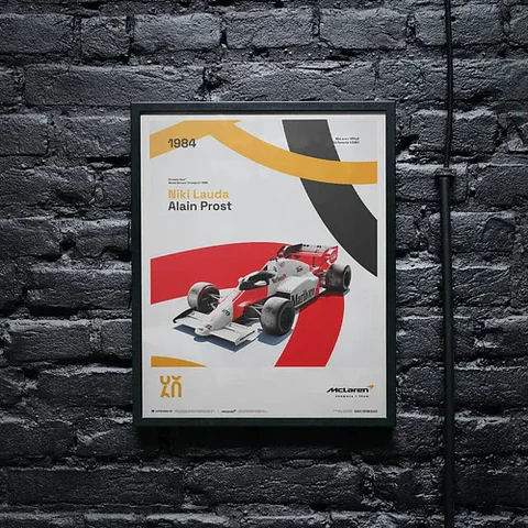 Cuadro Auto Mclaren Racing Mp4/2 | 1984 F1 Lauda Y Prost F1