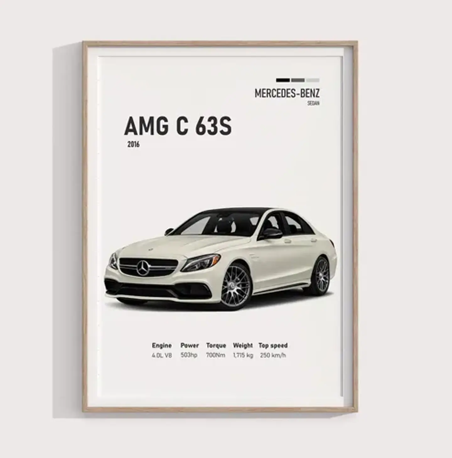 Cuadro Mercedes Benz Amg C63s + Marco 1