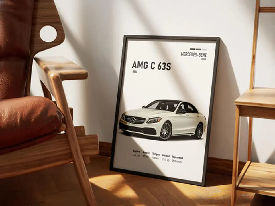 Cuadro Mercedes Benz Amg C63s + Marco 2