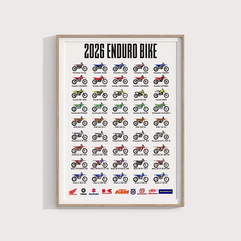 Cuadro Colección Motos De Enduro 2026 | Off-road + Marco