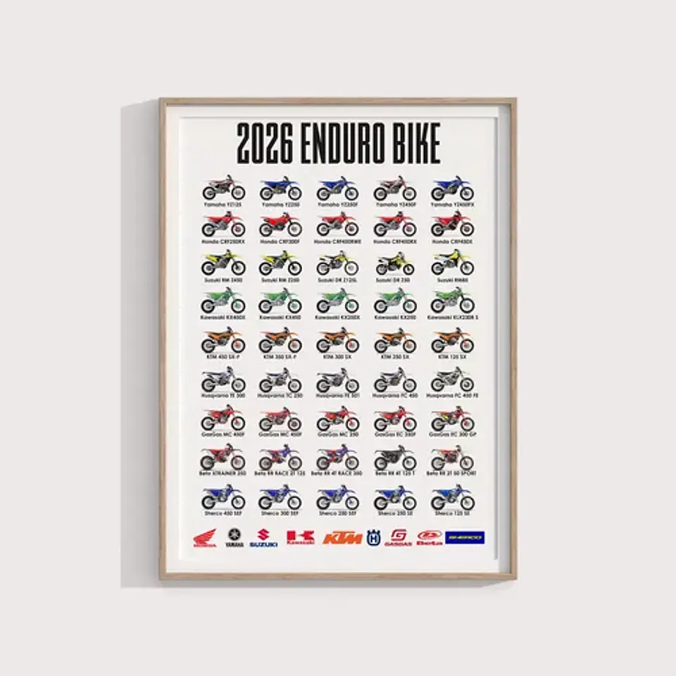Cuadro Colección Motos De Enduro 2026 | Off-road + Marco 2