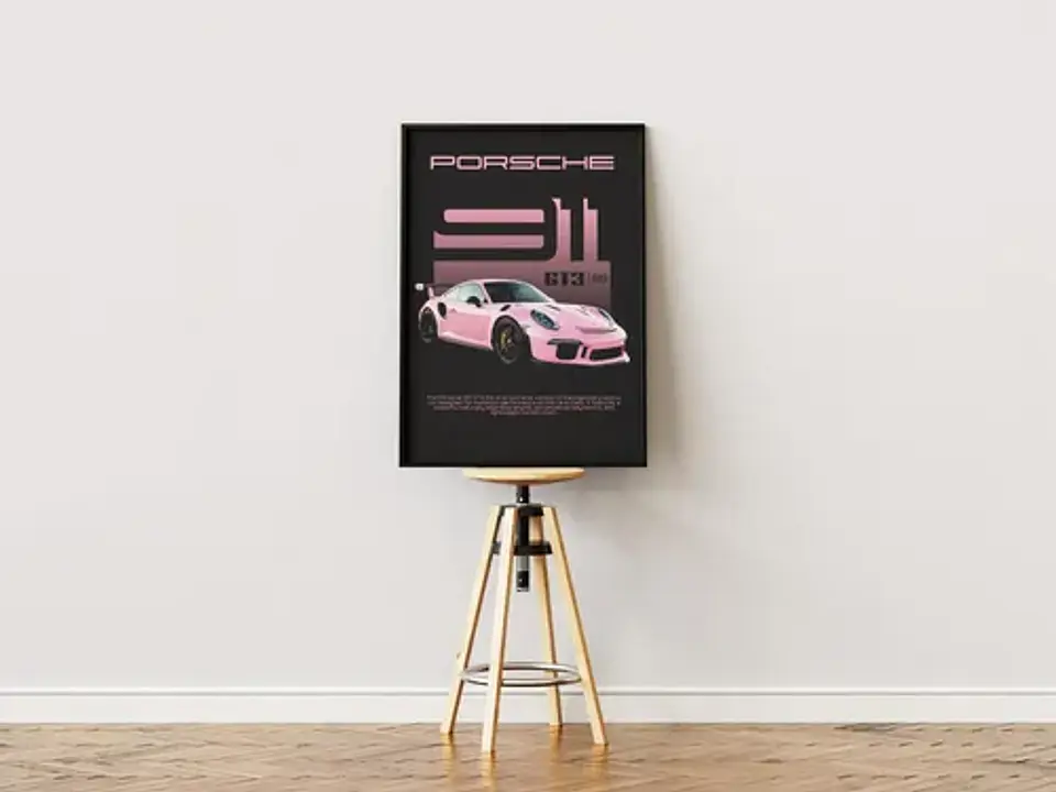 Cuadro Porsche 911 Gt3 Rs Rosa | Automovilismo Deportivo 1