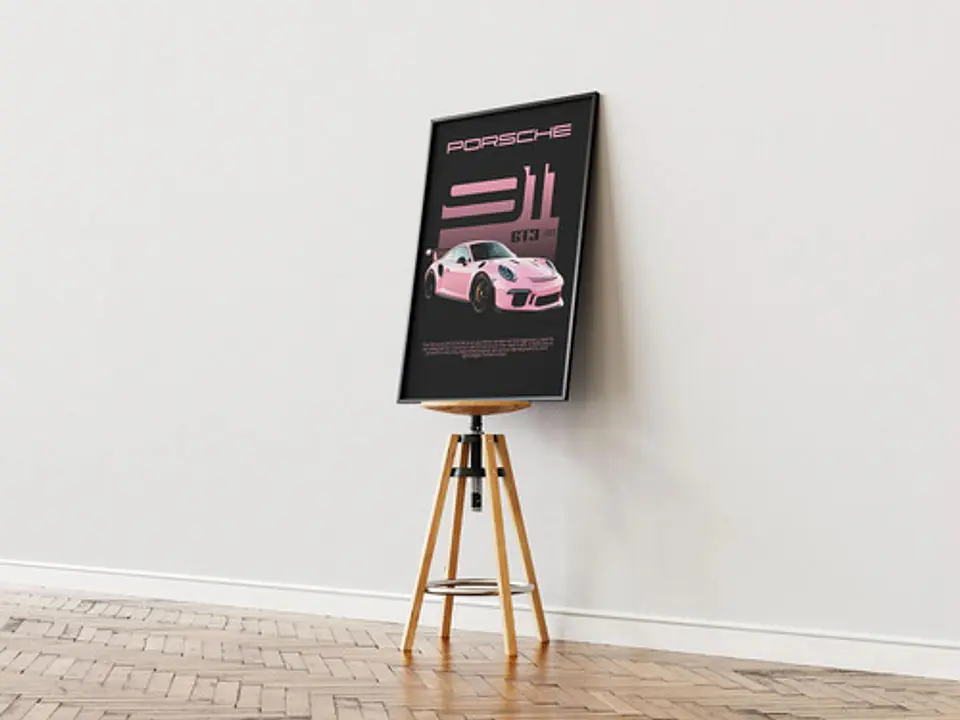 Cuadro Porsche 911 Gt3 Rs Rosa | Automovilismo Deportivo 4