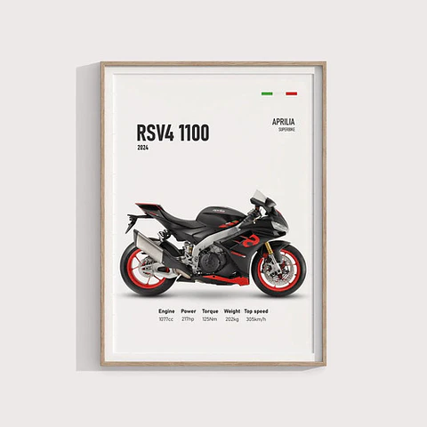 Cuadro Motos Aprilia Rsv4 1100 + Marco Negro