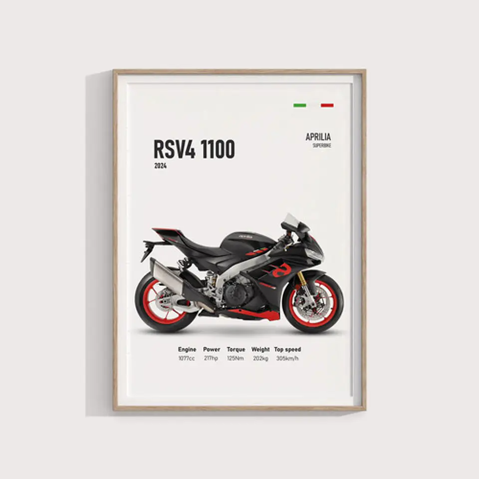 Cuadro Motos Aprilia Rsv4 1100 + Marco Negro 1