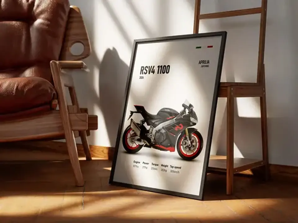Cuadro Motos Aprilia Rsv4 1100 + Marco Negro 2