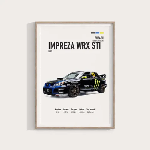 Cuadro Subaru Impreza Wrx Sti 2005 Rally | Monster Energy