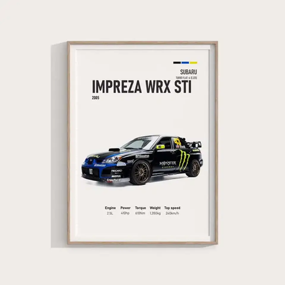 Cuadro Subaru Impreza Wrx Sti 2005 Rally | Monster Energy 1