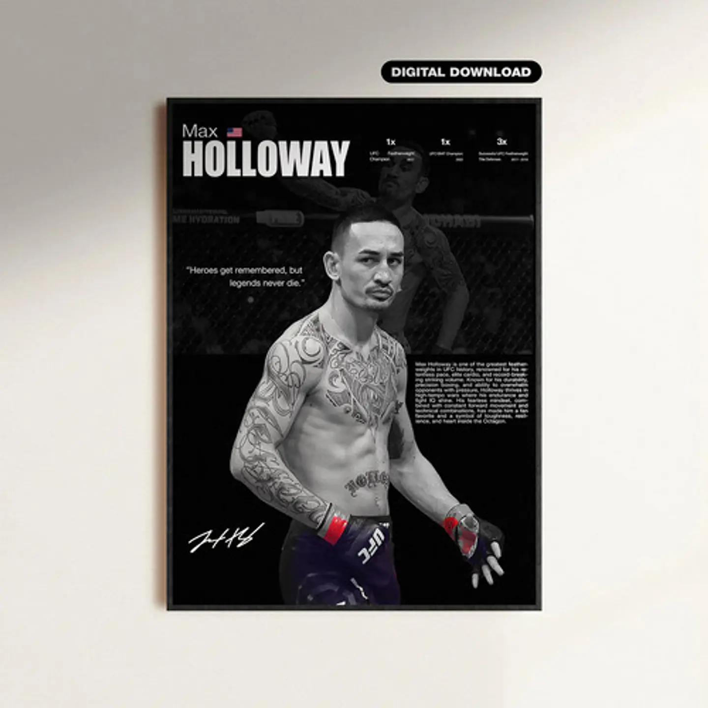 6 Cuadros De Max Blessed Holloway Ufc I | Peleador Mma 6