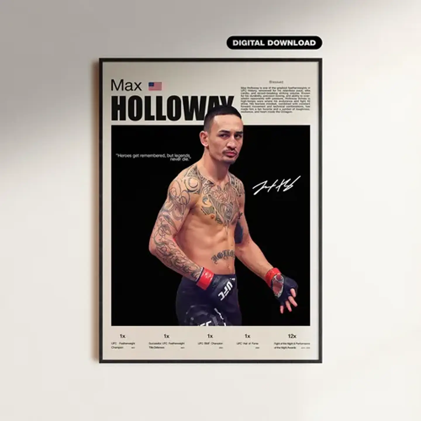 6 Cuadros De Max Blessed Holloway Ufc I | Peleador Mma 8
