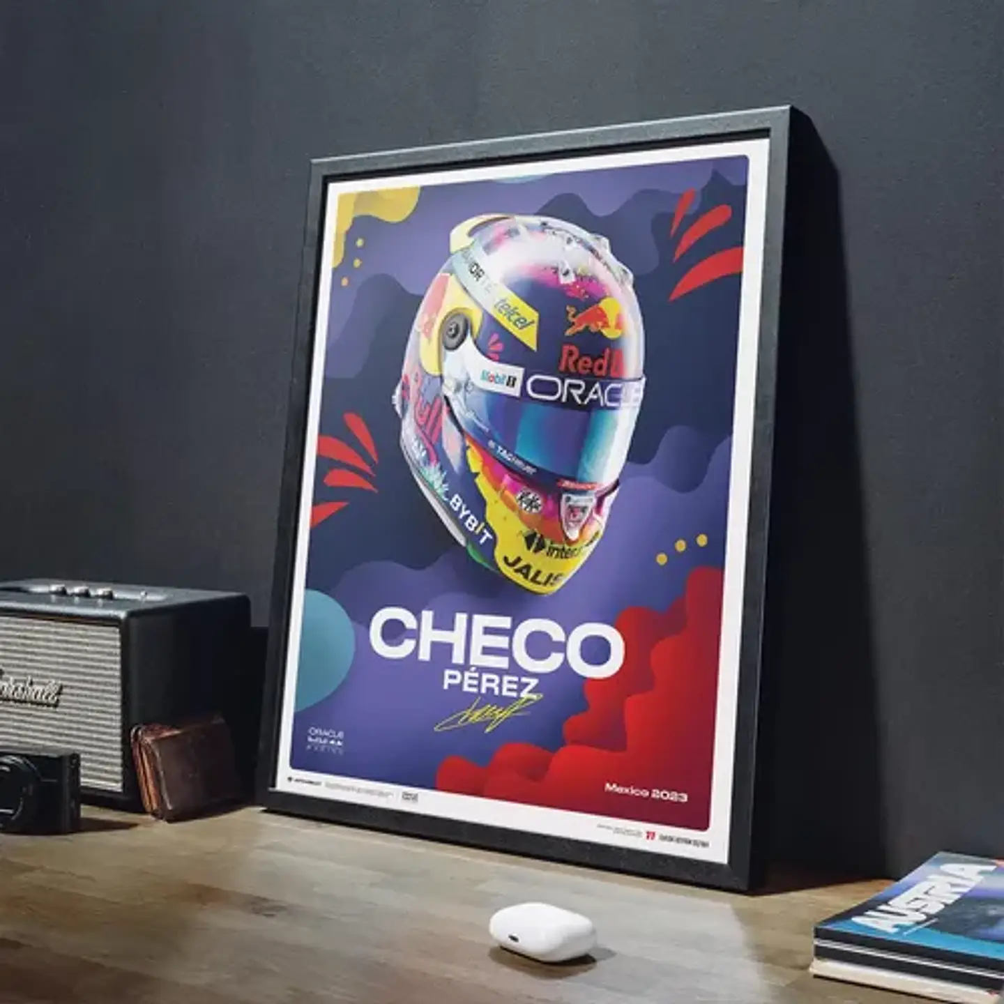 Cuadro Casco Sergio Checo Pérez F1 + Marco 5