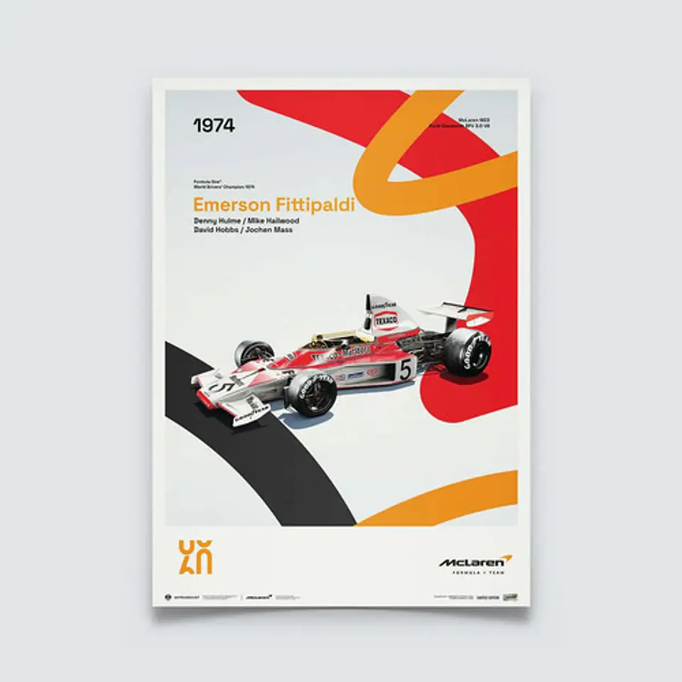 Cuadro Auto Mclaren Racing M23 | 1974 Emerson Fittipaldi F1 1