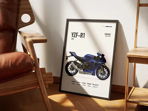 Cuadro Yamaha Yzf-r1 2025 Deportivo + Marco