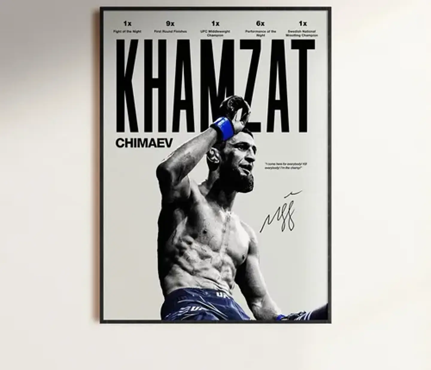 Cuadro Khamzat Chimaev + Marco 1