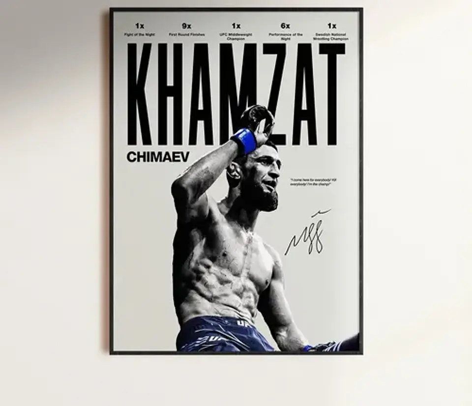 Cuadro Khamzat Chimaev + Marco 1