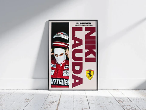 Cuadro F1 Niki Lauda Leyenda | Piloto Histórico + Marco