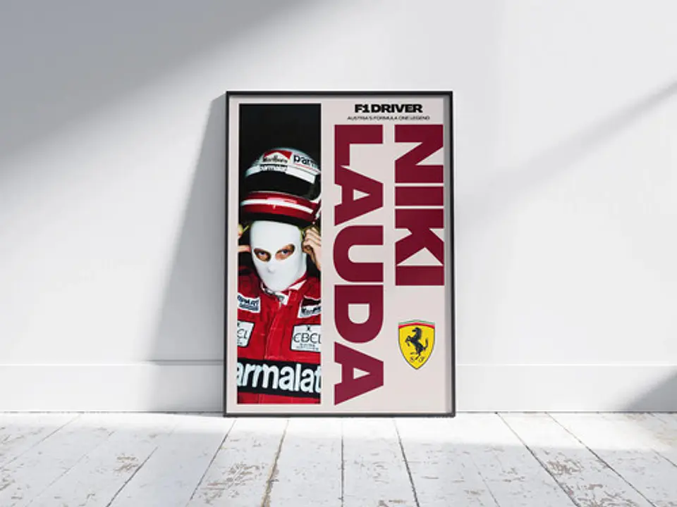Cuadro F1 Niki Lauda Leyenda | Piloto Histórico + Marco 1