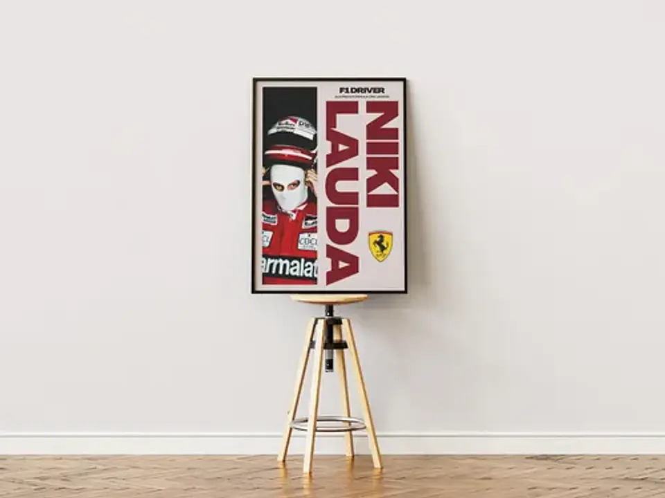 Cuadro F1 Niki Lauda Leyenda | Piloto Histórico + Marco 3
