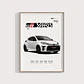 Cuadro Auto Toyota Gr Yaris + Marco Negro - Miniatura 1