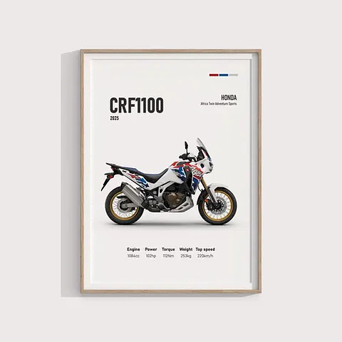 Cuadro Moto Honda Africa Twin Crf Deportivo + Marco