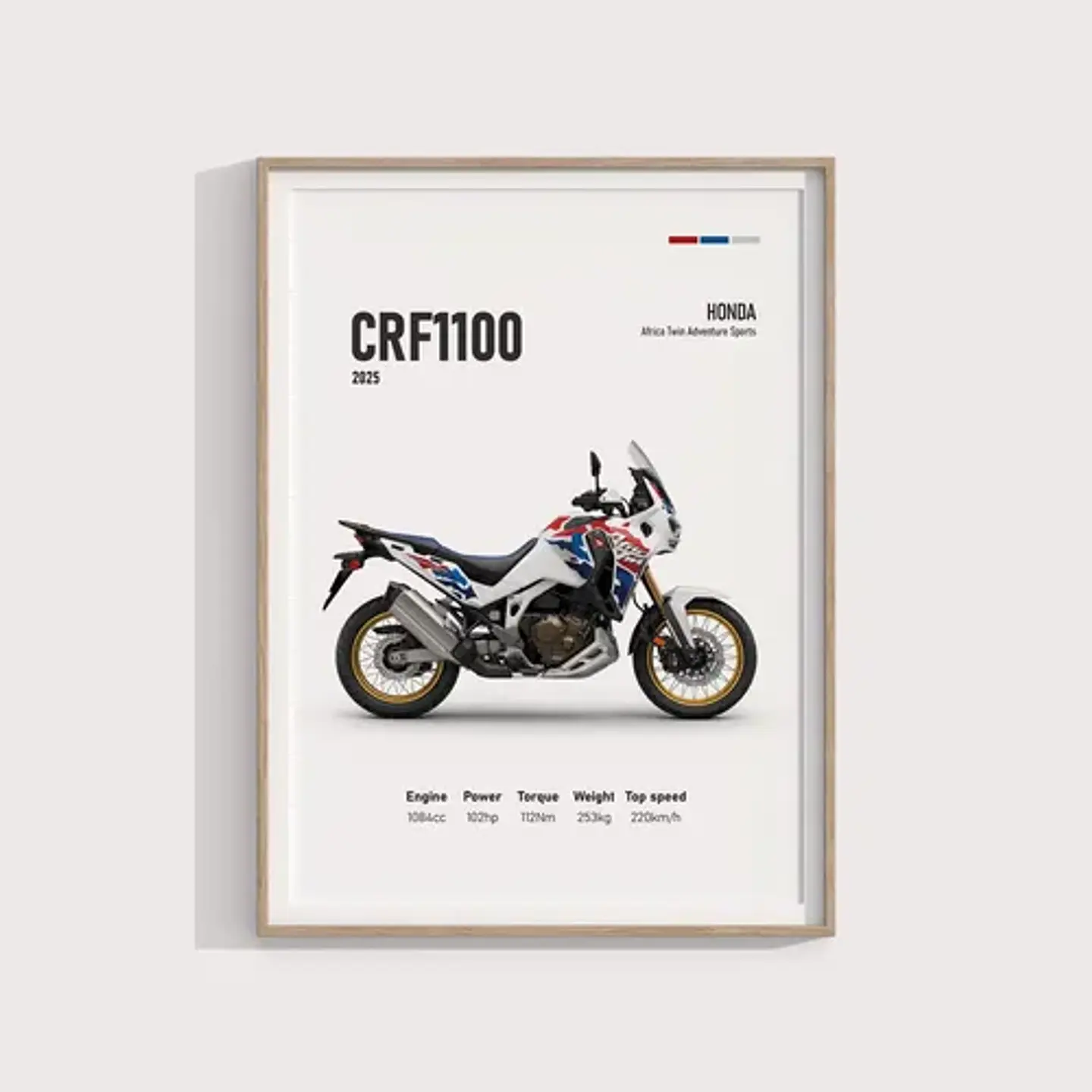 Cuadro Moto Honda Africa Twin Crf Deportivo + Marco 1
