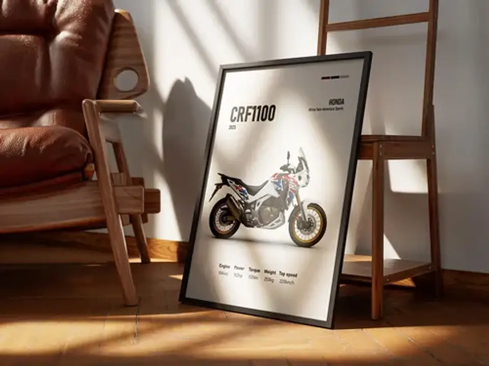 Cuadro Moto Honda Africa Twin Crf Deportivo + Marco 4