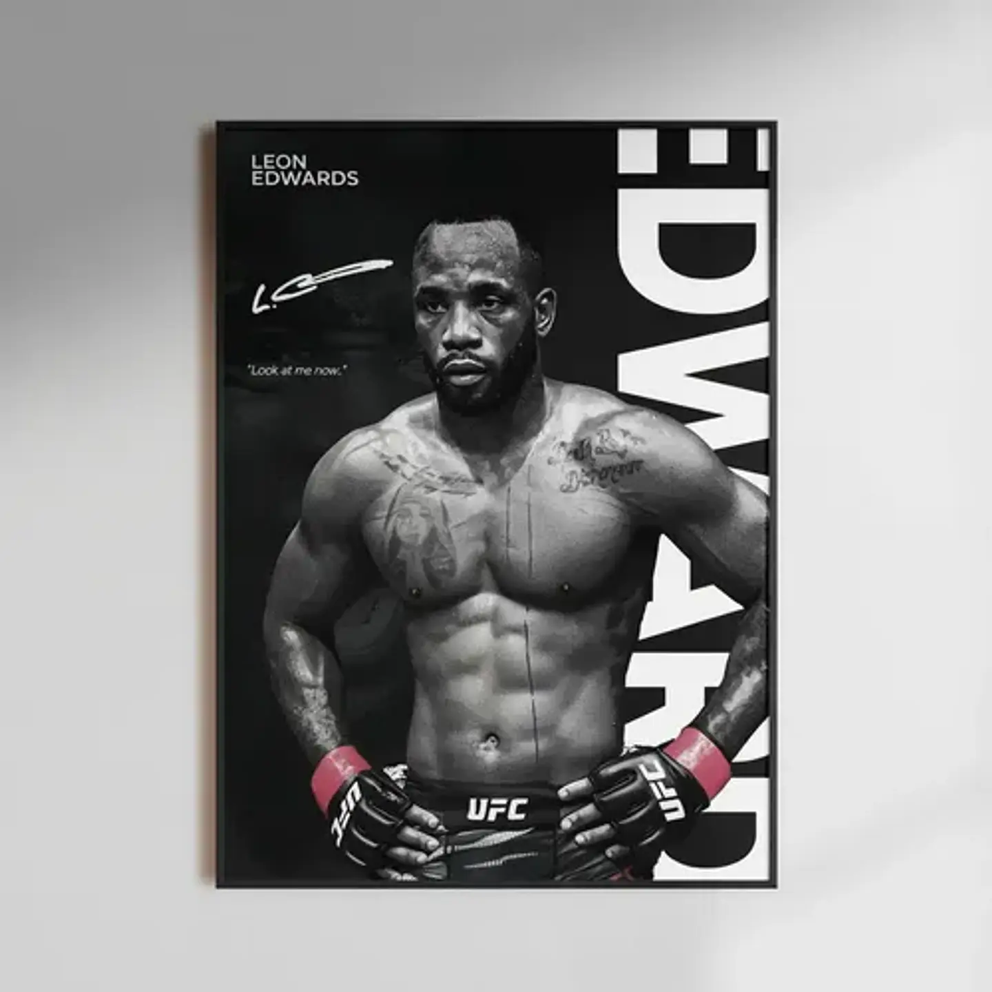 Cuadro Ufc Leon Edwards Campeón Peso Wélter + Marco Negro 3