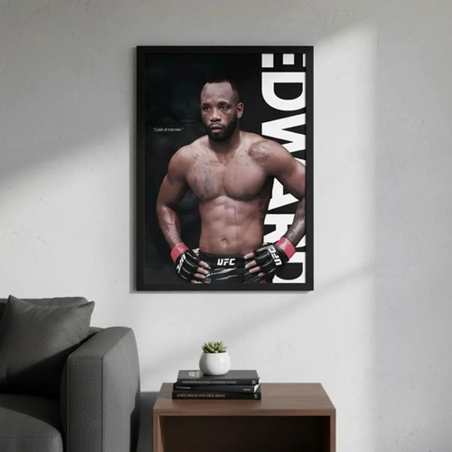 Cuadro Ufc Leon Edwards Campeón Peso Wélter + Marco Negro 4