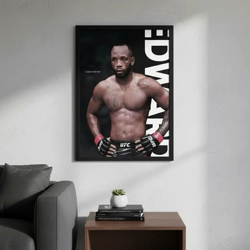 Cuadro Ufc Leon Edwards Campeón Peso Wélter + Marco Negro 4