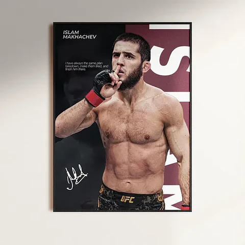 Cuadro Ufc Islam Makhachev Campeón 2026 Peso Ligero + Marco