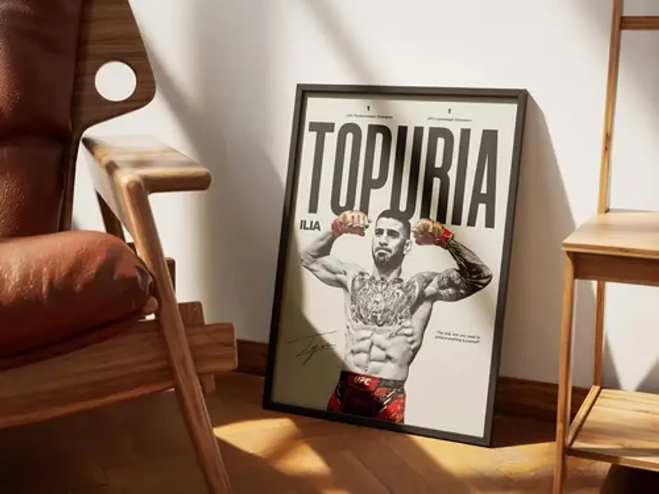 Cuadro Ilia Topuria Campeón Profesional Ufc Mma + Marco 2