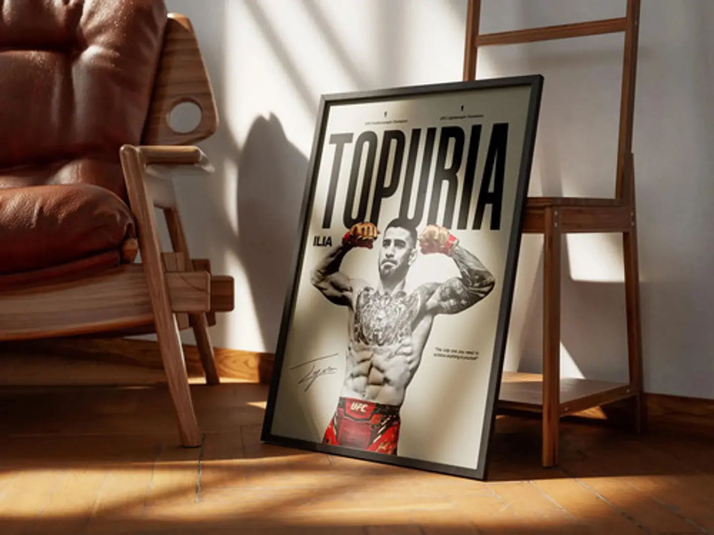 Cuadro Ilia Topuria Campeón Profesional Ufc Mma + Marco 3