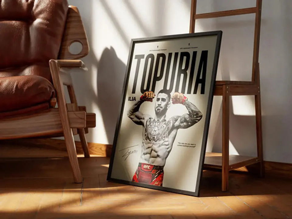 Cuadro Ilia Topuria Campeón Profesional Ufc Mma + Marco 3