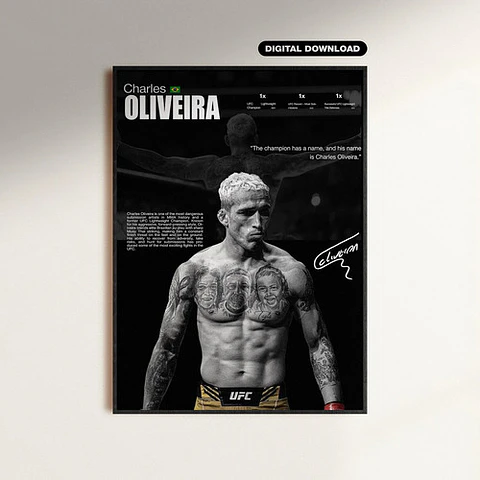 Cuadro Deportivo Charles Do Bronx Oliveira  Leyenda Ufc