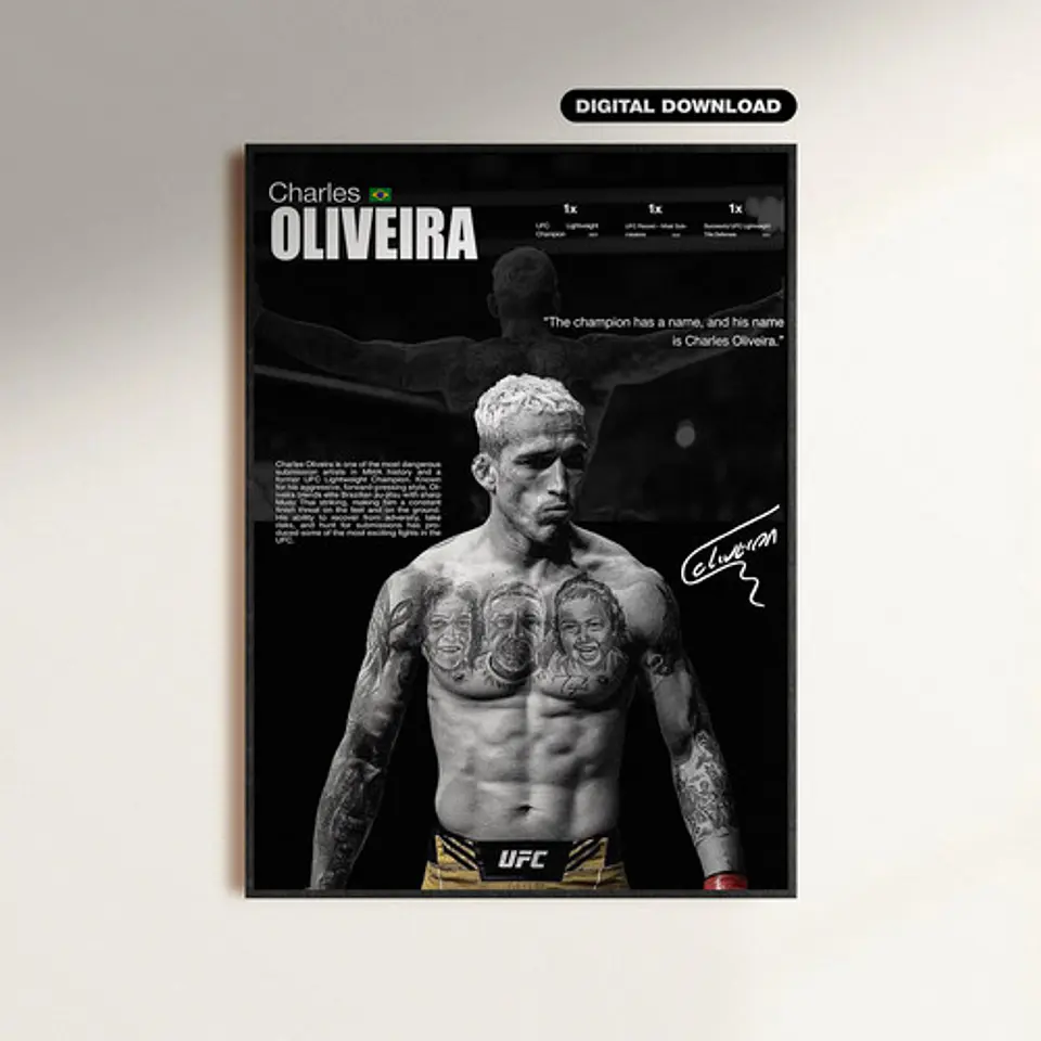 Cuadro Deportivo Charles Do Bronx Oliveira  Leyenda Ufc 2