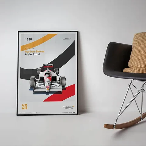 Cuadro Auto Mclaren Racing Mp4/4 | 1988 Senna Y Prost F1